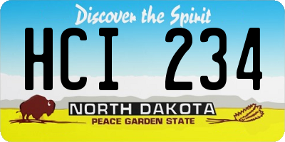 ND license plate HCI234