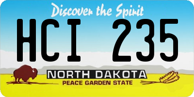 ND license plate HCI235