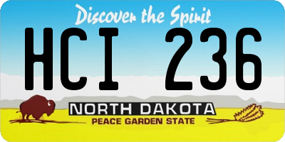 ND license plate HCI236