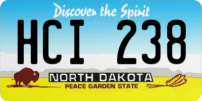 ND license plate HCI238