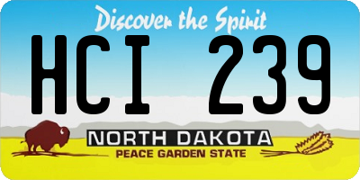 ND license plate HCI239