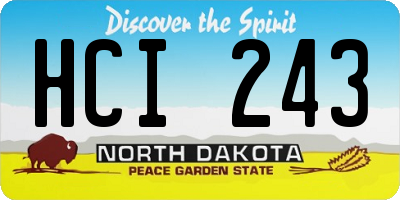ND license plate HCI243