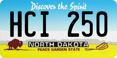 ND license plate HCI250