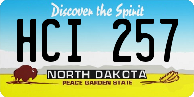 ND license plate HCI257