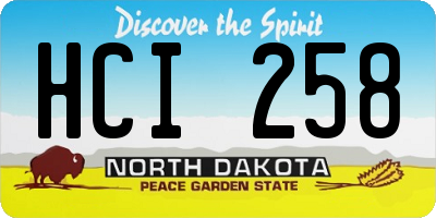 ND license plate HCI258