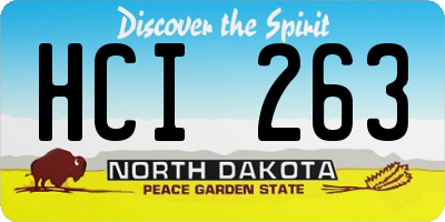 ND license plate HCI263