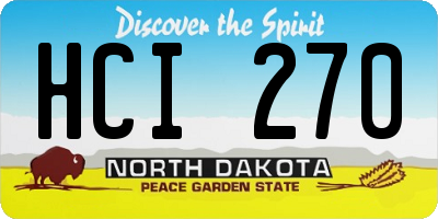 ND license plate HCI270