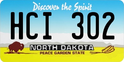 ND license plate HCI302