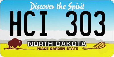 ND license plate HCI303