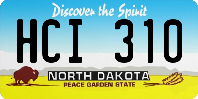 ND license plate HCI310