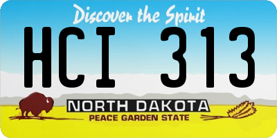 ND license plate HCI313