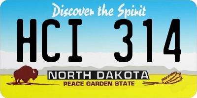 ND license plate HCI314