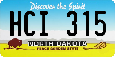 ND license plate HCI315