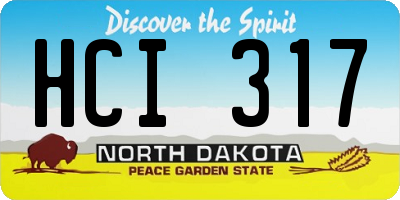 ND license plate HCI317