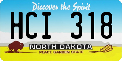 ND license plate HCI318