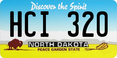 ND license plate HCI320