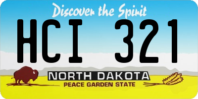 ND license plate HCI321