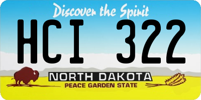 ND license plate HCI322