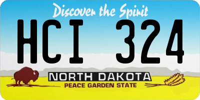 ND license plate HCI324