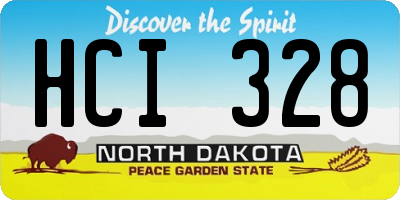 ND license plate HCI328