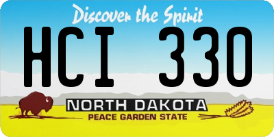 ND license plate HCI330