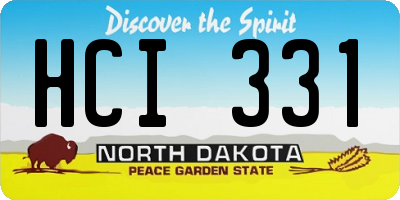 ND license plate HCI331