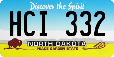 ND license plate HCI332