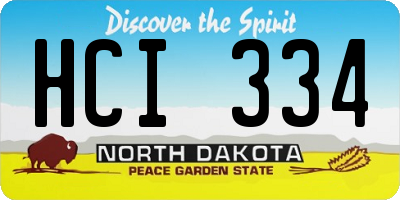 ND license plate HCI334