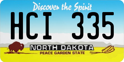 ND license plate HCI335