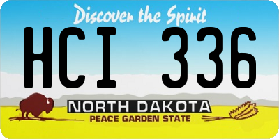 ND license plate HCI336