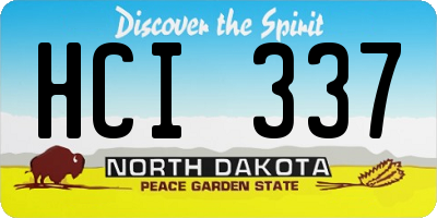 ND license plate HCI337