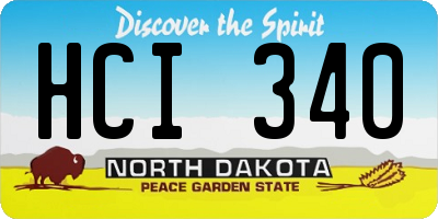 ND license plate HCI340