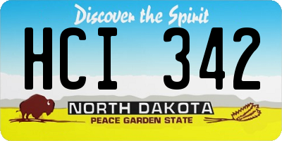ND license plate HCI342