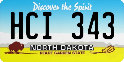 ND license plate HCI343