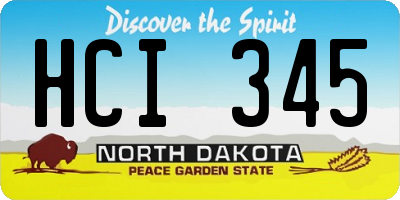 ND license plate HCI345