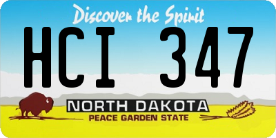 ND license plate HCI347