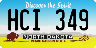 ND license plate HCI349