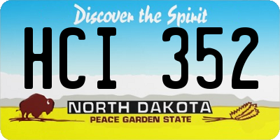 ND license plate HCI352