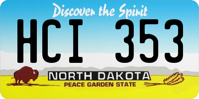 ND license plate HCI353