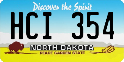 ND license plate HCI354