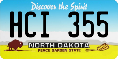 ND license plate HCI355