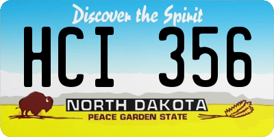 ND license plate HCI356