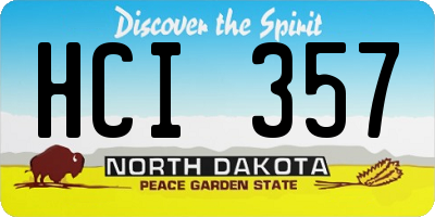 ND license plate HCI357