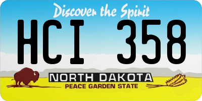 ND license plate HCI358