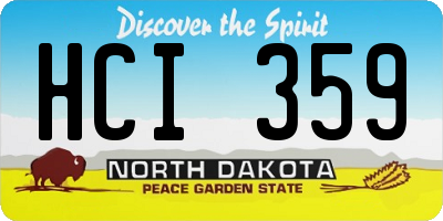ND license plate HCI359