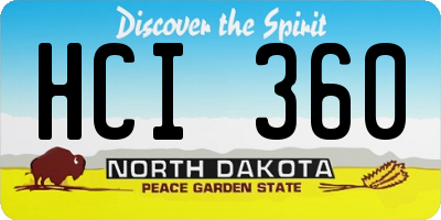 ND license plate HCI360