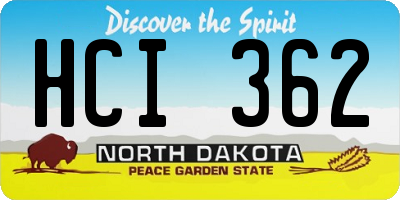 ND license plate HCI362