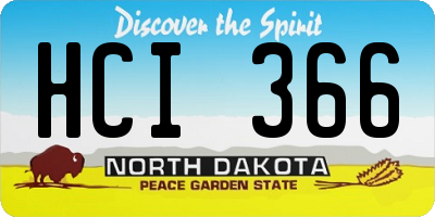 ND license plate HCI366