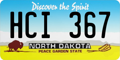 ND license plate HCI367