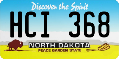 ND license plate HCI368